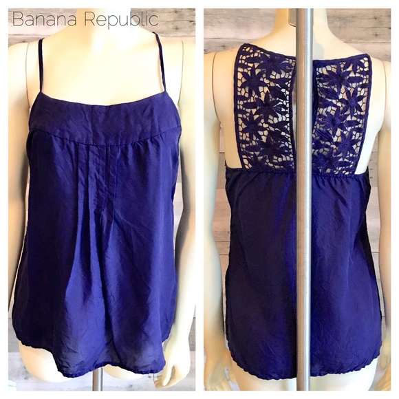 Banana Republic Tops - 100% silk violet cut out spaghetti strap top